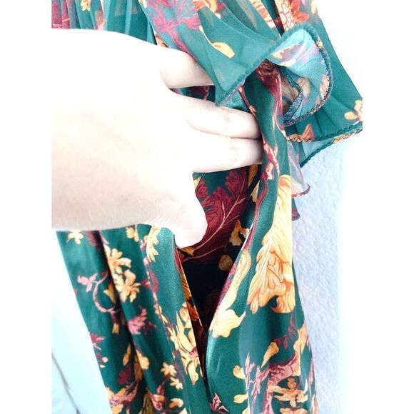 Amur Adeline 100% silk floral pleated floral Dress size 0 - Picture 9 of 12